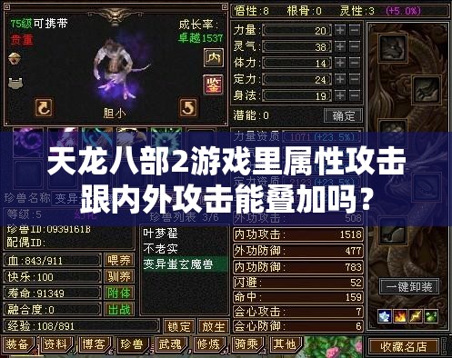 天龙八部2游戏里属性攻击跟内外攻击能叠加吗？